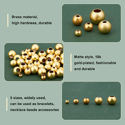 250Pcs 5 Style Brass Beads KK-PH0009-28-1