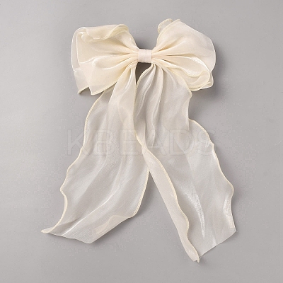 Big Bowknot Organza Hair Barrettes AJEW-WH20002-15A-1