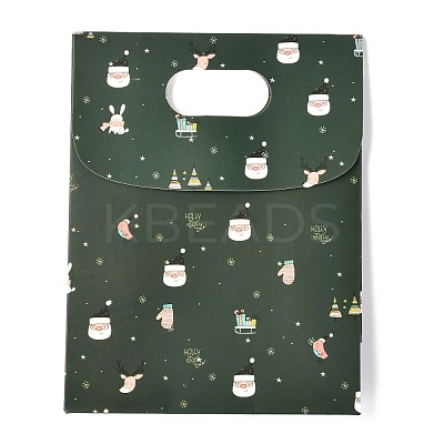 Christmas Themed Pattern Rectangle Kraft Paper Flip Bags CARB-L008-02S-02-1