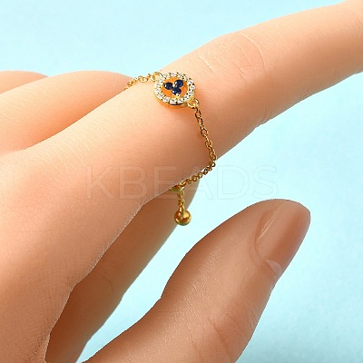 925 Sterling Silver Micro Pave Cubic Zirconia Slide Rings RJEW-R016-02G-01-1