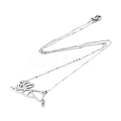 Non-Tarnish 201 Stainless Steel Bunny Pendant Necklaces NJEW-T009-JN027-1-40-1