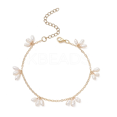 Natural Cultured Freshwater Pearl Rice Charm Bracelets BJEW-TA00723-1