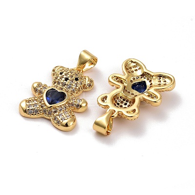 Brass Micro Pave Cubic Zirconia Pendants LS-KK-K258-24D-G-RS-1