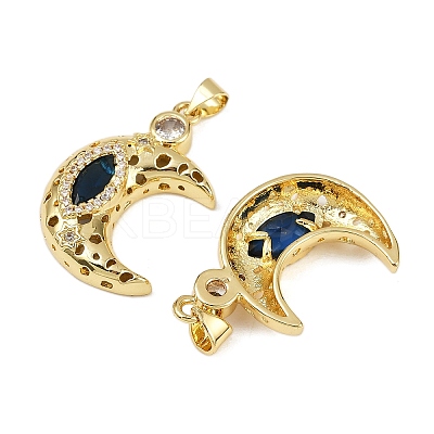 Brass Micro Pave Cubic Zirconia Pendants KK-S526-20G-B-1
