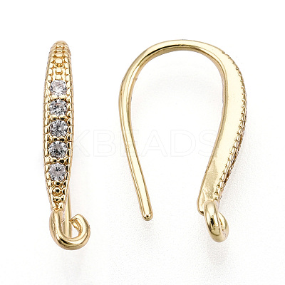 Brass Micro Pave Clear Cubic Zirconia Earring Hooks LS-ZIRC-S068-002-NF-1