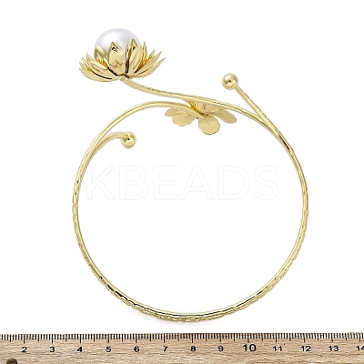 Lotus Alloy Arm Cuff Bangles for Girl Women LS-AJEW-A063-01J-G-1