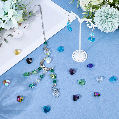 80Pcs 10 Colors Romantic Valentines Ideas Glass Charms EGLA-SP0001-31-1