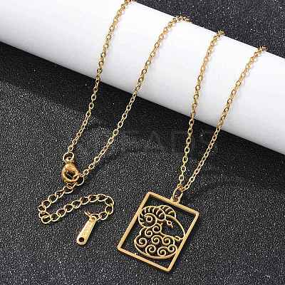 304 Stainless Steel Necklace NJEW-D330-01G-01-1