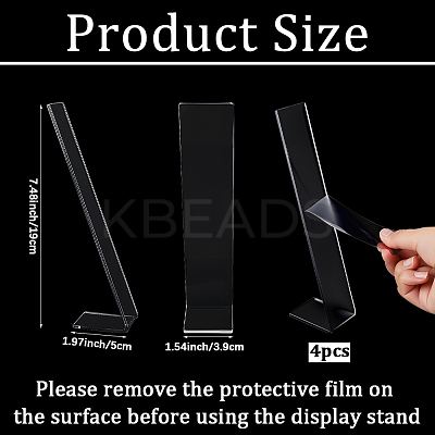 4Pcs Clear Acrylic Slant Back Hairpin Display Stands ODIS-SP0001-05-1