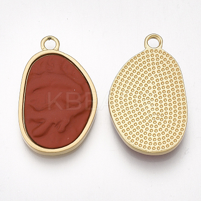 Smooth Surface Spray Painted Alloy Pendants PALLOY-T067-23B-1