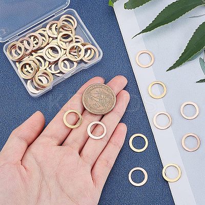 60Pcs 2 Colors PVD Vacuum Plating 304 Stainless Steel Linking Rings STAS-UN0018-37-1