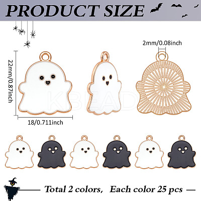 50Pcs 2 Colors Alloy Enamel Pendants ENAM-ME0001-40-1
