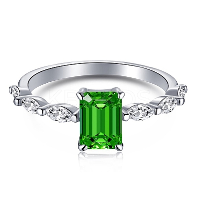 Rhodium Plated 925 Sterling Silver Finger Rings RJEW-A019-28B-03P-1