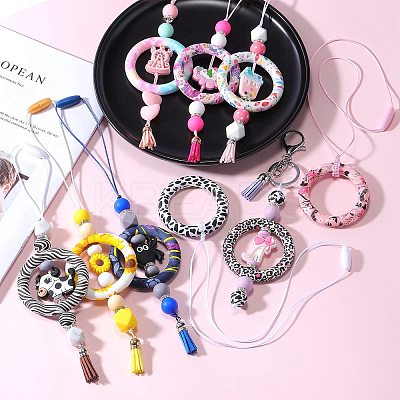 5Pcs Ring Food Grade Eco-Friendly Silicone Focal Beads JX894J-1