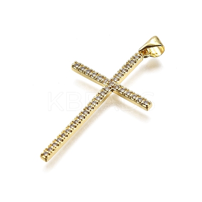 Brass Micro Pave Cubic Zirconia Pendants KK-Z100-24G-1