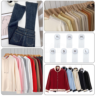 210Pcs 7 Styles Plastic Clothing Size Labels FIND-CY0001-86B-1