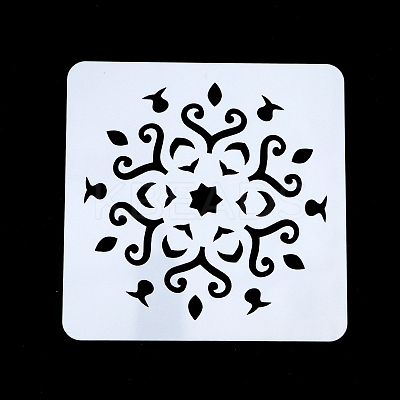 Flower Pattern Eco-Friendly PET Plastic Hollow Painting Silhouette Stencil DRAW-PW0008-04D-1