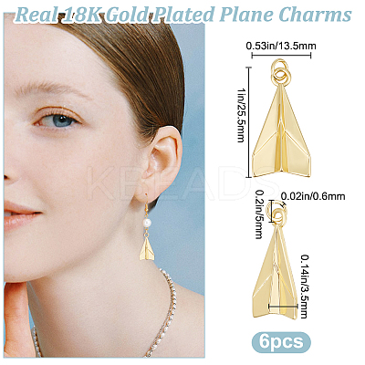 6Pcs Rack Plating Brass Pendants KK-BBC0012-57-1