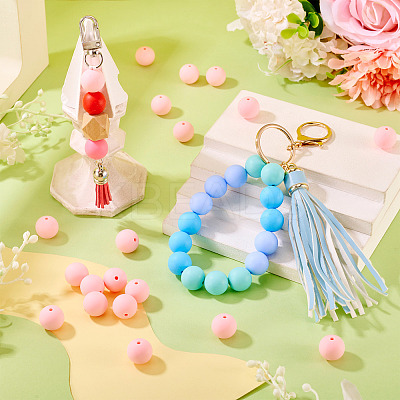 50Pcs Food Grade Eco-Friendly Silicone Beads SIL-TA0002-89E-1