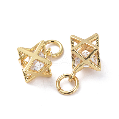 Hollow Brass Charms ZIRC-G160-55G-1