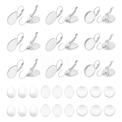 DIY 304 Stainless Steel & Glass Leverback Earring Jewelry Kits DIY-UN0006-06-1