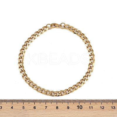 201 Stainless Steel Cuba Chian Bracelet for Men LS-BJEW-B138-07G-1