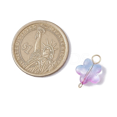30Pcs Glass Star Connector Charms PALLOY-JF03139-1
