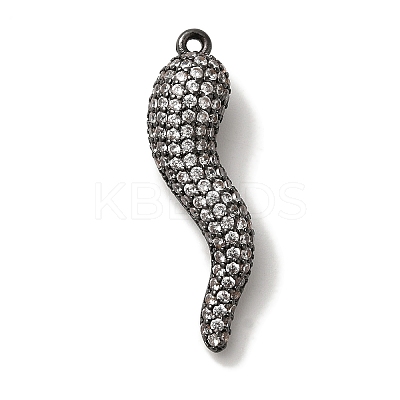 Rack Plating Brass Micro Pave Cubic Zirconia Pendant KK-A229-03G-B-1