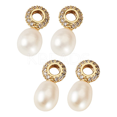 4Pcs Natural Cultured Freshwater Pearl Pendants PALLOY-TAC0178-1