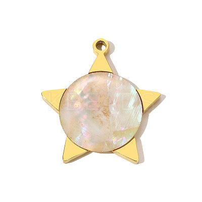 Natural Shell Pendants STAS-STAS-OY009-74G-1