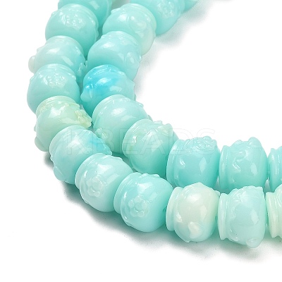 Synthetic Coral Dyed Carved Beads BSHE-H114-03D-1