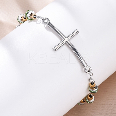 201 Stainless Steel Link Chain Bracelets BJEW-A032-01GP-01-1