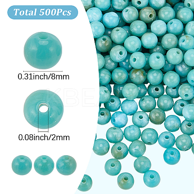 500Pcs Round Imitation Gemstone Acrylic Beads OACR-SP0001-67-1