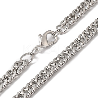 Iron Cuban Link Chain Necklaces for Women Men NJEW-A028-01E-P-1