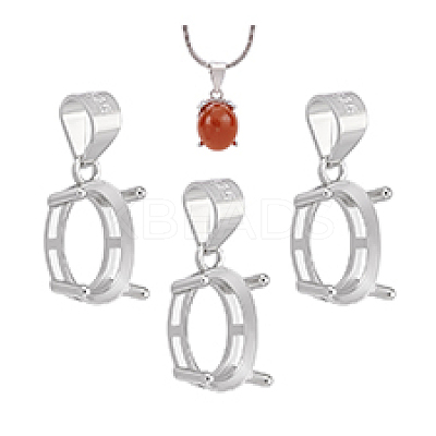 3Pcs Sterling Silver Basket Pendant Setting with Prongs Mounting FIND-PH0028-44-1