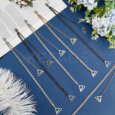 3 Pairs 3 Colors Alloy Rhineetone Link Bra Straps AJEW-CY0001-76-1