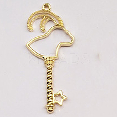 Alloy Open Back Bezel Big Pendants PALLOY-CJC0004-07G-02-1