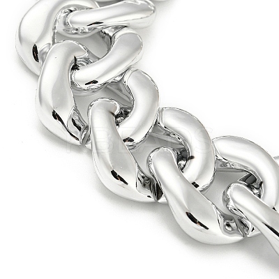 Chunky CCB Plastic Curb/Cable Chain Necklaces for Women LS-NJEW-K261-01B-P-1-1