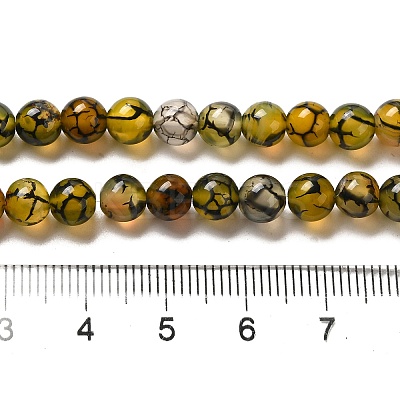Natural Dragon Veins Agate Beads Strands G-G515-6mm-02A-1