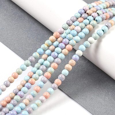 Natural Rainbow Alashan Agate Beads Strands G-G806-04-4mm-01-1