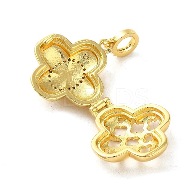 Brass Micro Pave Clear Cubic Zirconia Pendants FIND-Z041-14B-1