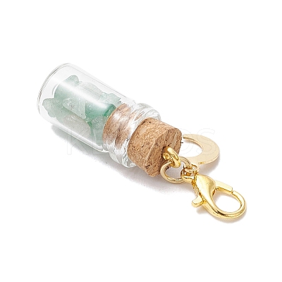 21Pcs 7 Styles Chakra Natural & Synthetic Gemstone Chips inside Glass Wishing Bottle Pendant Decoration HJEW-JM03307-1