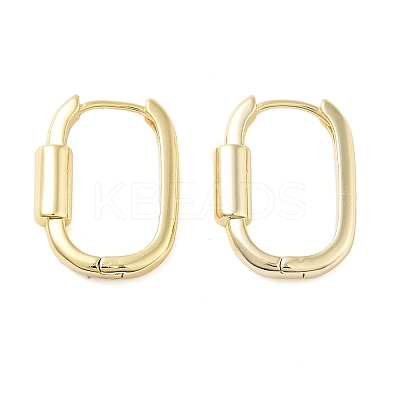 Brass Oval Hoop Earrings for Women EJEW-F347-02G-01-1