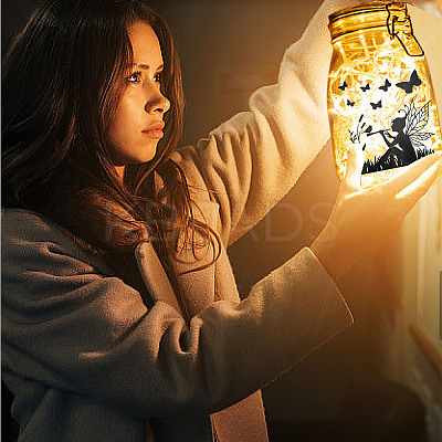 PVC Lamp Film for DIY Colorful Light Hanging Lamp Frosted Glass Jar DIY-WH0408-012-1