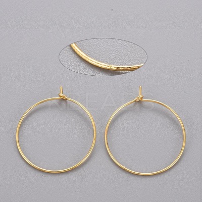 Brass Hoop Earrings KK-T032-005G-1