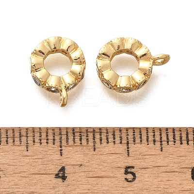 Flat Round Rack Plating Brass Micro Pave Cubic Zirconia Tube Bails KK-H508-08G-1