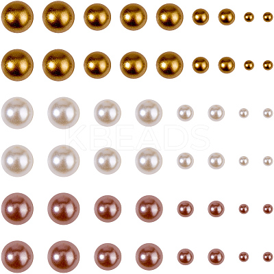 1 Box Half Round Resin & ABS Imitation Pearl Cabochons DIY-CP0012-96B-1