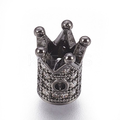 Brass Micro Pave Cubic Zirconia Beads ZIRC-F088-029B-1