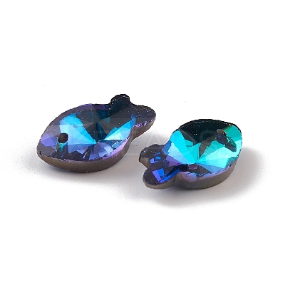 Electroplate Transparent Glass Pendants GLAA-A008-09A-1
