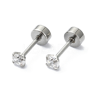 304 Stainless Steel Crystal Rhinestone Ear False Plugs STAS-C089-04A-P-1